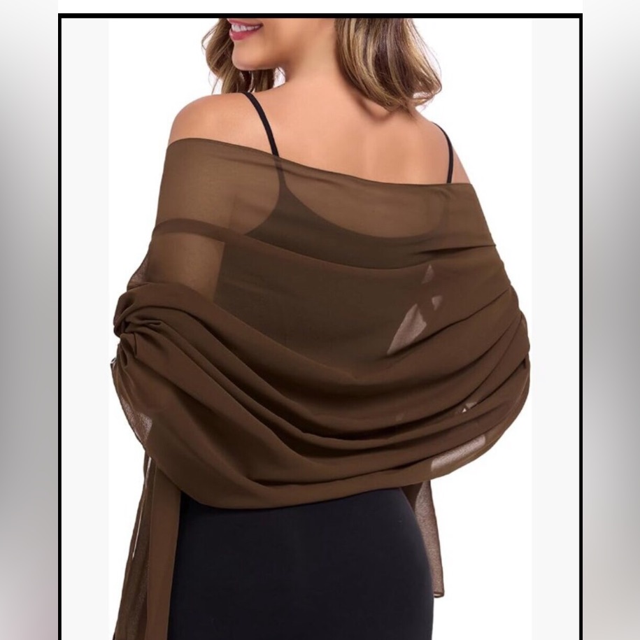 Chiffon Shawl Wrap For Evening Dresses Wedding Bridal Scarf Large Oversized New
